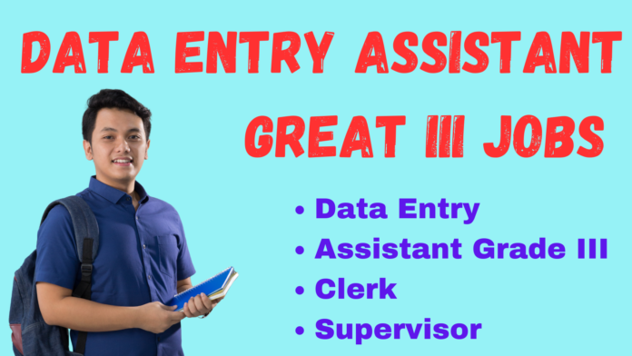 Data Entry Assistant Great III Jobs